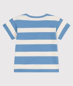 Petit Bateau T-Shirts, Oberteile*Kurzärmeliges Baby-T-Shirt aus Baumwolle mit Streifen blau ALASKA/ AVALANCHE