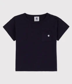 Petit Bateau T-Shirts, Oberteile*Kurzärmeliges Baby-T-Shirt aus geflammtem Jersey. blau SMOKING