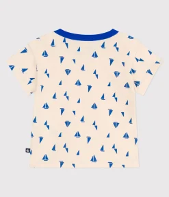 Petit Bateau T-Shirts, Oberteile*Kurzärmeliges Baby-T-Shirt aus Baumwolle mit Schiffchenmuster blau AVALANCHE/weiss PERSE