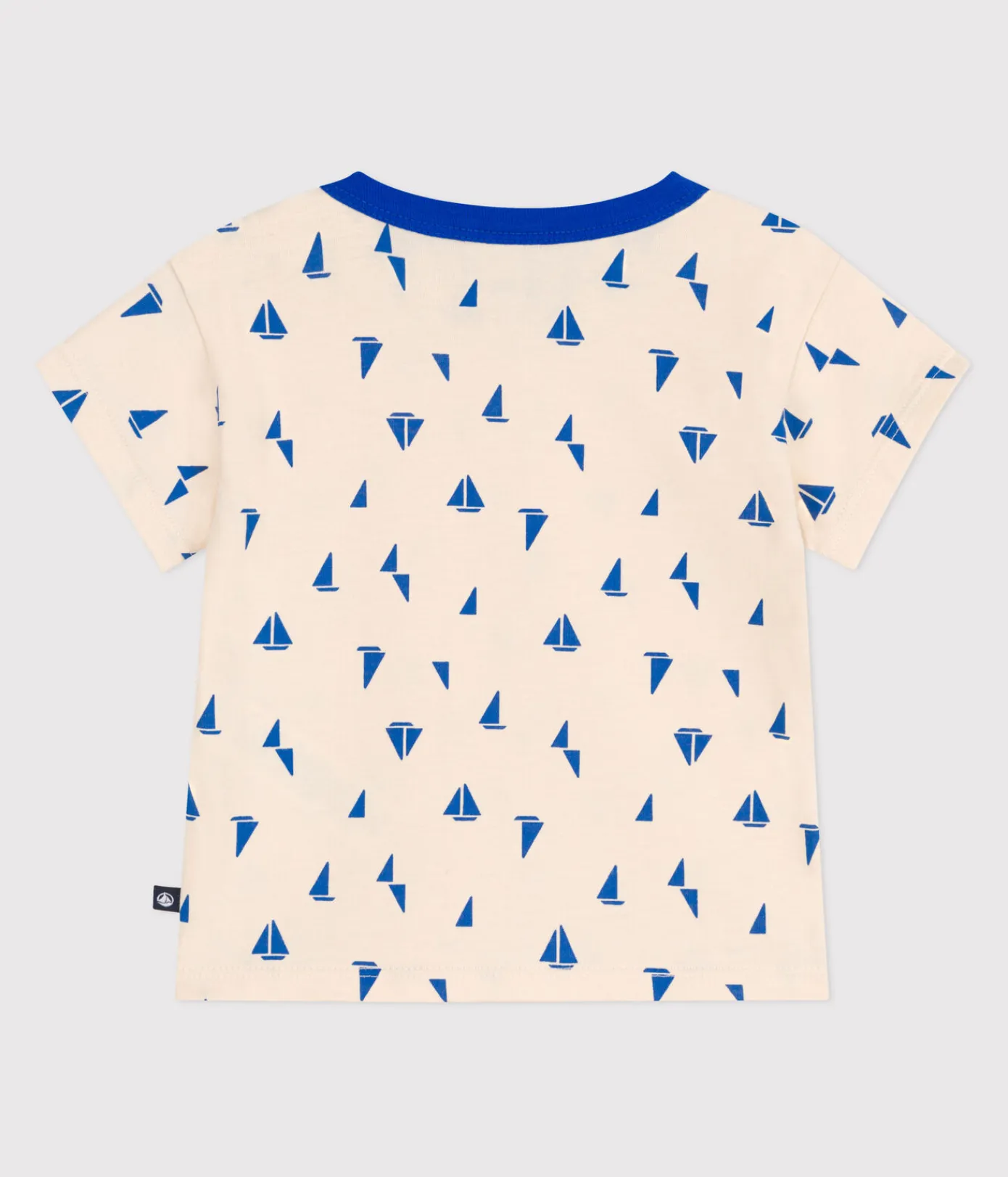 Petit Bateau T-Shirts, Oberteile*Kurzärmeliges Baby-T-Shirt aus Baumwolle mit Schiffchenmuster blau AVALANCHE/weiss PERSE