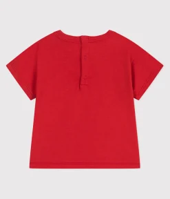 Petit Bateau T-Shirts, Oberteile*Kurzärmeliges Baby-T-Shirt aus einfarbiger Baumwolle ROT AURORA