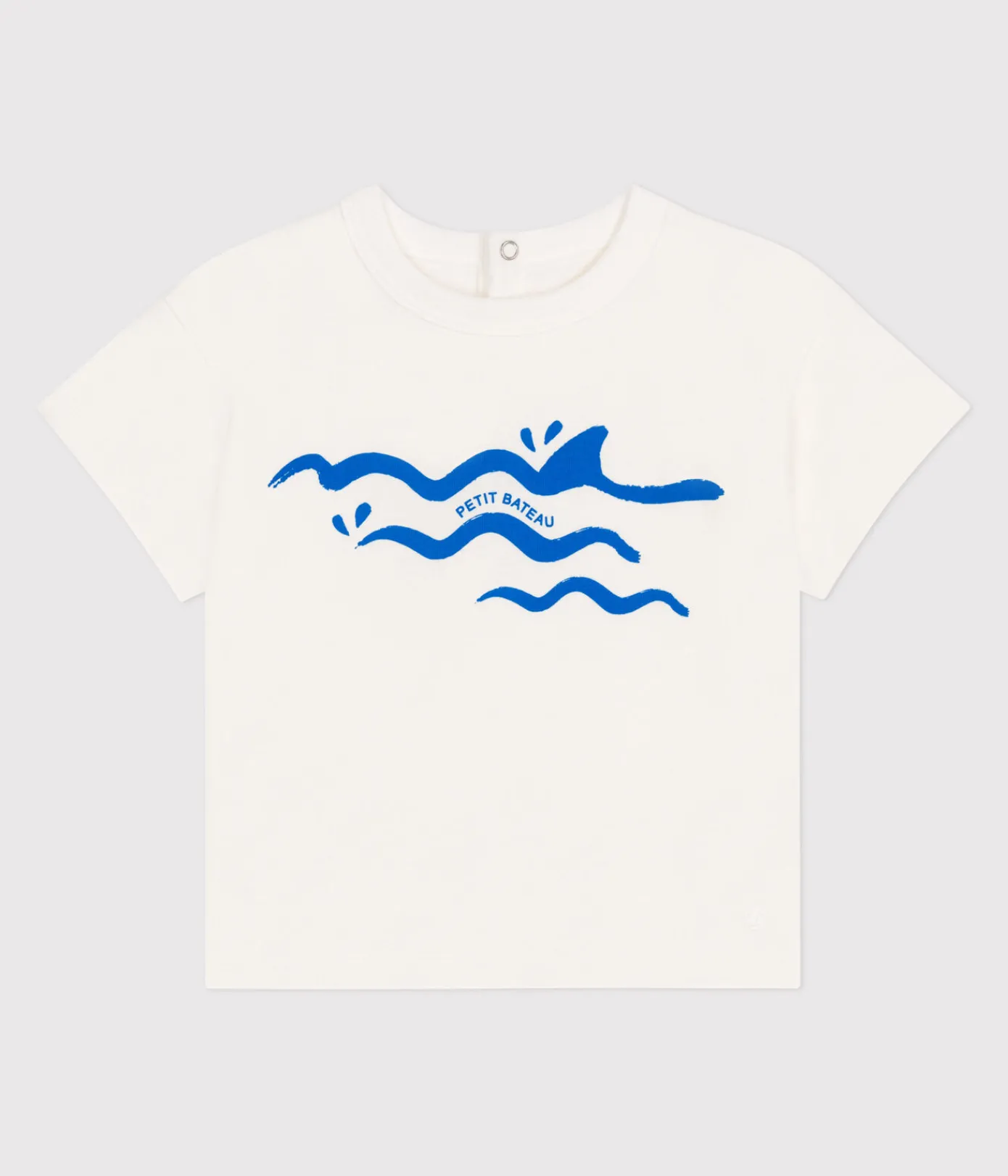 Petit Bateau T-Shirts, Oberteile*Kurzärmeliges Baby-T-Shirt aus einfarbiger Baumwolle blau MARSHMALLOW/ PORCELANA