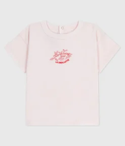 Petit Bateau T-Shirts, Oberteile*Kurzärmeliges Baby-T-Shirt aus einfarbiger Baumwolle rosa FLEUR