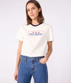 Petit Bateau Alle T-Shirts|T-Shirts, Tanktops*Kurzärmeliges Damen T-Shirt blau MILK/ SOIR