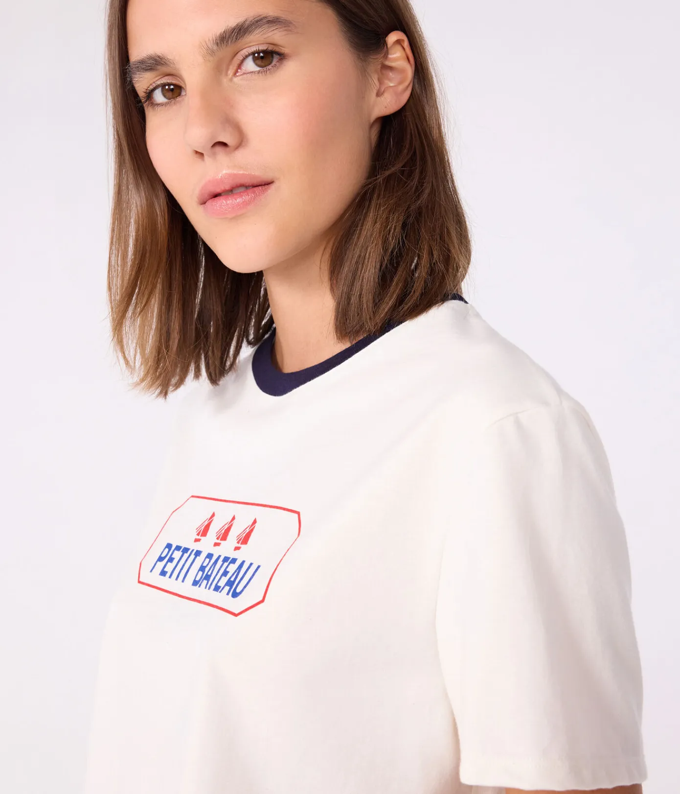 Petit Bateau Alle T-Shirts|T-Shirts, Tanktops*Kurzärmeliges Damen T-Shirt blau MILK/ SOIR