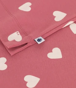 Petit Bateau Schlafanzüge, Nachthemden*Kurzärmeliges Damen-Nachthemd aus Baumwolle mit Herzmotiv rosa ROSEWOOD/ MARSHMALLOW