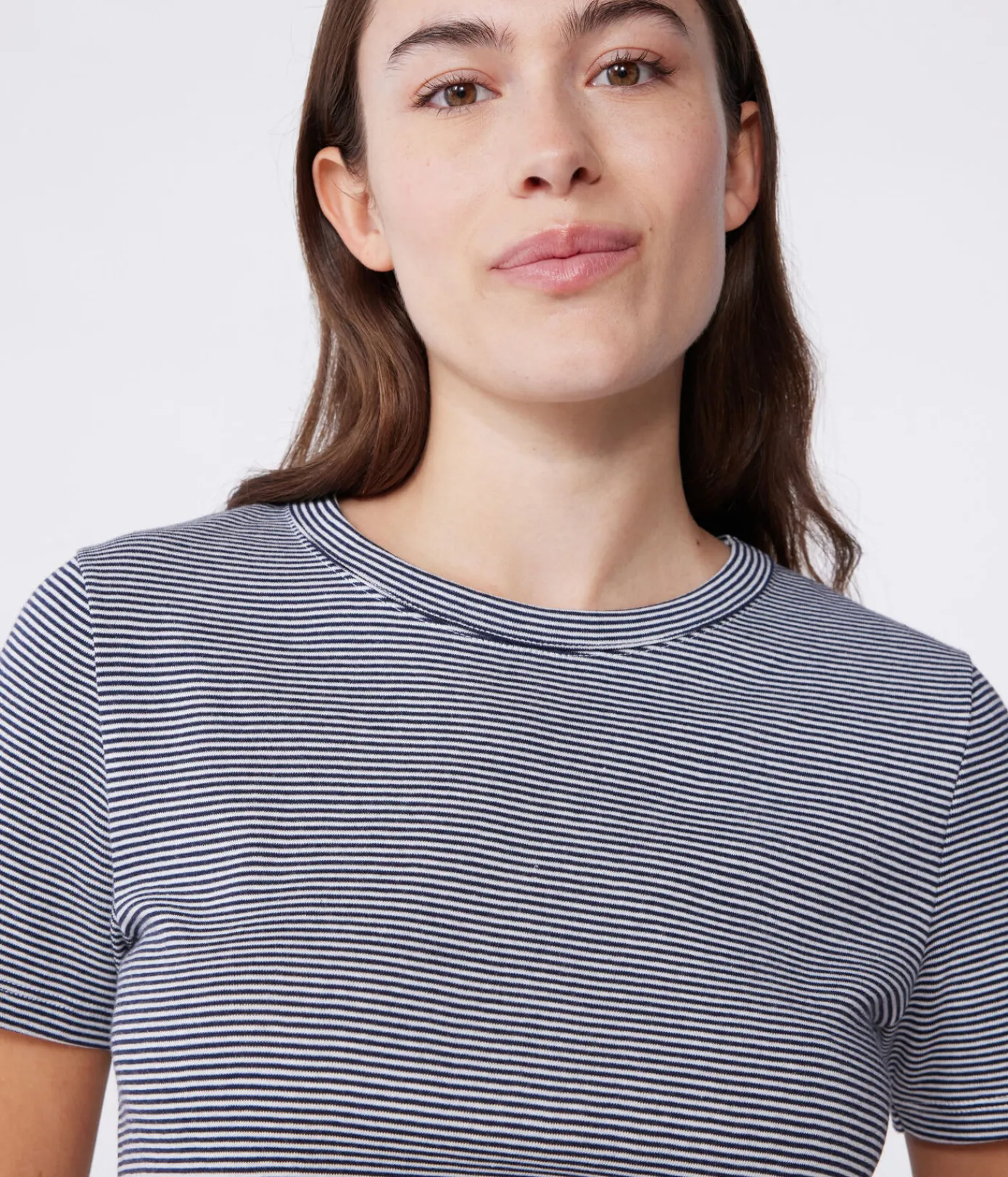 Petit Bateau Alle T-Shirts|Das Ikonische (Slim)*Kurzärmeliges Damen-T-Shirt blau SMOKING/weiss MARSHMALLOW