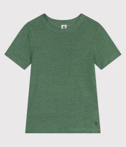 Petit Bateau Alle T-Shirts|T-Shirts, Tanktops*Kurzärmeliges Damen-T-Shirt aus Leinen grün PALMERAIE