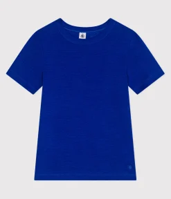 Petit Bateau Alle T-Shirts|Das Ikonische (Slim)*Kurzärmeliges Damen-T-Shirt aus Leinen blau SURF