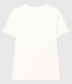 Petit Bateau Alle T-Shirts|Das Ikonische (Slim)*Kurzärmeliges Damen-T-Shirt L'ICONIQUE aus einfarbigem Rippstrick weiss ECUME