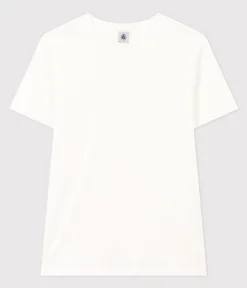Petit Bateau Alle T-Shirts|Das Ikonische (Slim)*Kurzärmeliges Damen-T-Shirt L'ICONIQUE aus einfarbigem Rippstrick weiss ECUME
