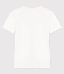 Petit Bateau Alle T-Shirts|Das Ikonische (Slim)*Kurzärmeliges Damen-T-Shirt L'Iconique aus einfarbigem Rippstrick weiss ECUME
