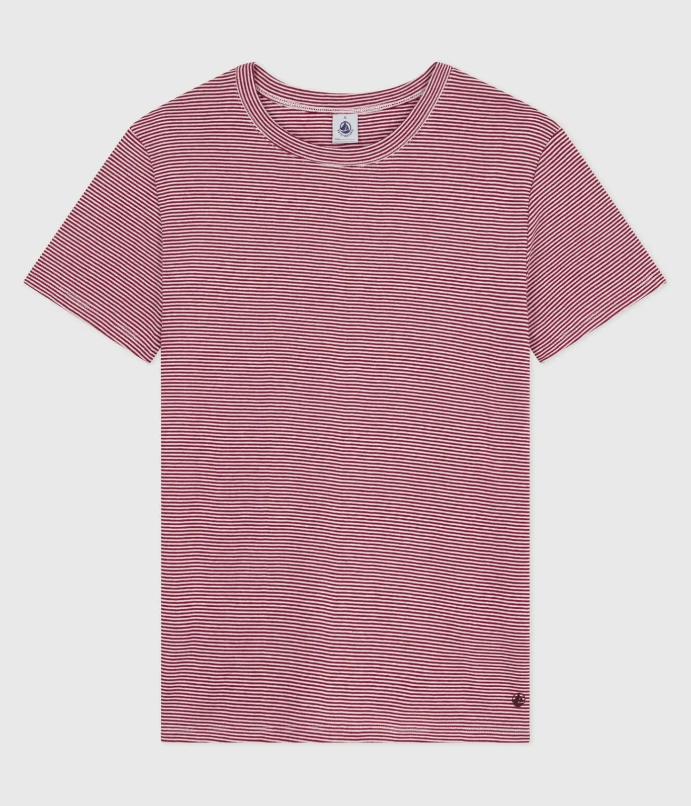 Petit Bateau Alle T-Shirts|T-Shirts, Tanktops*Kurzärmeliges Damen-T-Shirt L’Iconique aus Baumwolle ROT AMARANTE/ MARSHMALLOW
