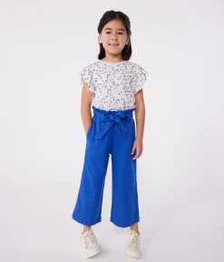 Petit Bateau T-Shirts, Tops, Oberteile*Kurzärmeliges Kinder T-Shirt aus Baumwolle mit Blumenmuster weiss MARSHMALLOW/weiss MULTICO