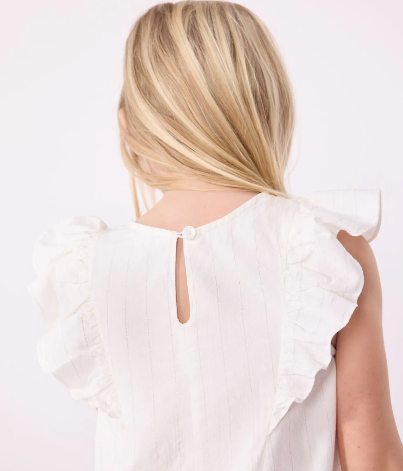 Petit Bateau Kleider, Röcke*Kurzärmeliges Kinder-Kleid aus Baumwolle weiss MARSHMALLOW/grau ARGENT