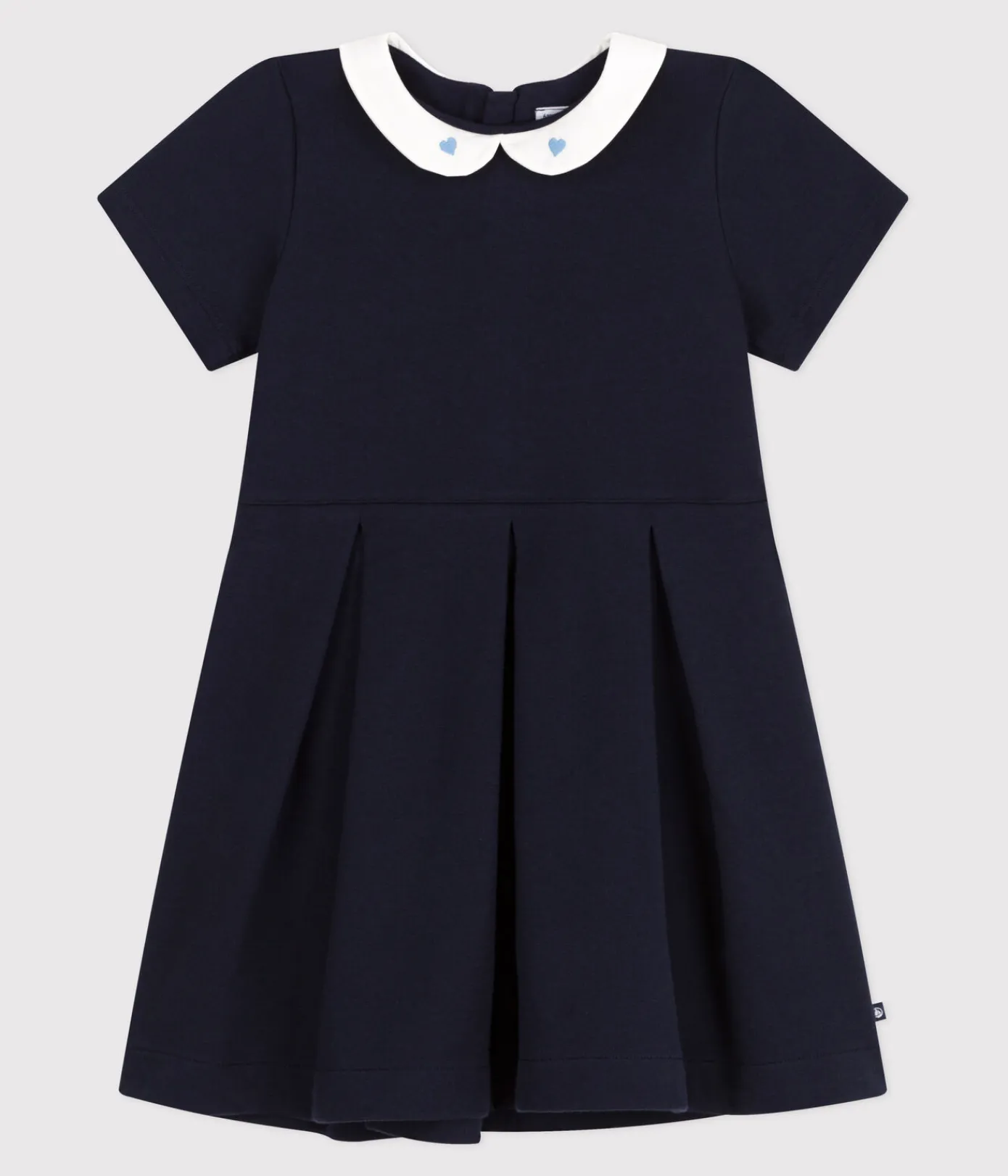 Petit Bateau Kleider, Röcke*Kurzärmeliges Kinder-Kleid aus einfarbiger Baumwolle blau SMOKING