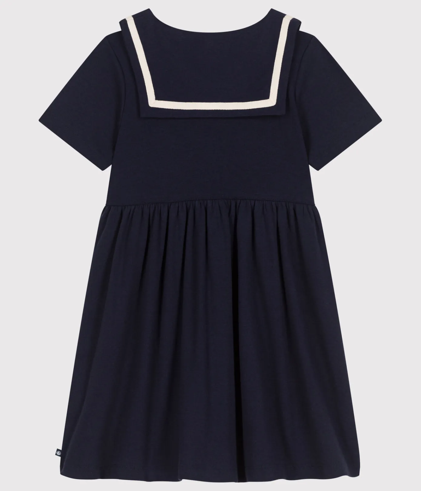 Petit Bateau Kleider, Röcke*Kurzärmeliges Kinder-Kleid aus einfarbiger Baumwolle blau SMOKING