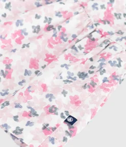 Petit Bateau Kleider, Röcke*Kurzärmeliges Kinder-Kleid aus bedruckter Baumwolle weiss MARSHMALLOW/weiss MULTICO