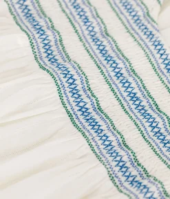 Petit Bateau Kleider, Röcke*Kurzärmeliges Kinder-Kleid aus Baumwolle weiss ECUME
