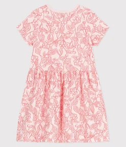 Petit Bateau Kleider, Röcke*Kurzärmeliges Kinder-Kleid aus bedruckter Baumwolle rosa FLEUR/ SPI