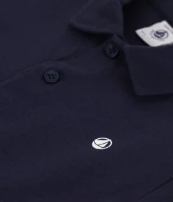 Petit Bateau T-Shirts, Poloshirts, Hemden*Kurzärmeliges Kinder-Poloshirt aus einfarbiger Baumwolle blau SMOKING