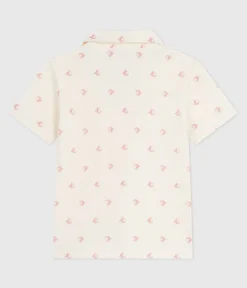 Petit Bateau T-Shirts, Poloshirts, Hemden*Kurzärmeliges Kinder-Poloshirt aus bedruckter Baumwolle ROT MILK/ POMPEI