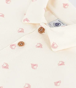 Petit Bateau T-Shirts, Poloshirts, Hemden*Kurzärmeliges Kinder-Poloshirt aus bedruckter Baumwolle ROT MILK/ POMPEI
