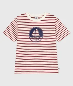 Petit Bateau T-Shirts, Poloshirts, Hemden*Kurzärmeliges Kinder-T-Shirt mit Muster ROT MILK/ AMARANTE