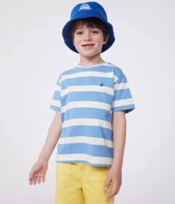 Petit Bateau T-Shirts, Poloshirts, Hemden*Kurzärmeliges Kinder-T-Shirt aus Baumwolle mit Streifen blau ALASKA/ AVALANCHE