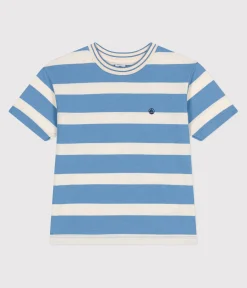 Petit Bateau T-Shirts, Poloshirts, Hemden*Kurzärmeliges Kinder-T-Shirt aus Baumwolle mit Streifen blau ALASKA/ AVALANCHE