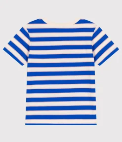 Petit Bateau T-Shirts, Tops, Oberteile*Kurzärmeliges Kinder-T-Shirt aus Baumwolle mit Streifen weiss AVALANCHE/ MULTICO