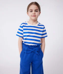 Petit Bateau T-Shirts, Tops, Oberteile*Kurzärmeliges Kinder-T-Shirt aus Baumwolle mit Streifen weiss AVALANCHE/ MULTICO