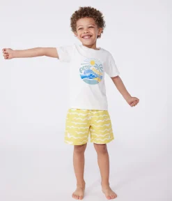 Petit Bateau T-Shirts, Poloshirts, Hemden*Kurzärmeliges Kinder-T-Shirt aus bedruckter Baumwolle weiss MARSHMALLOW