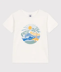 Petit Bateau T-Shirts, Poloshirts, Hemden*Kurzärmeliges Kinder-T-Shirt aus bedruckter Baumwolle weiss MARSHMALLOW