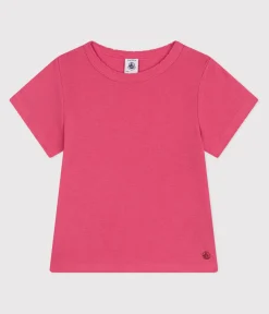 Petit Bateau T-Shirts, Tops, Oberteile*Kurzärmeliges Kinder-T-Shirt aus einfarbiger Baumwolle rosa PEONIA