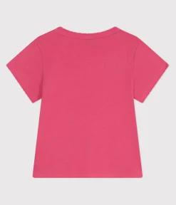 Petit Bateau T-Shirts, Tops, Oberteile*Kurzärmeliges Kinder-T-Shirt aus einfarbiger Baumwolle rosa PEONIA