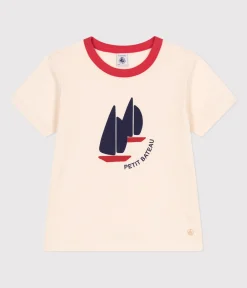 Petit Bateau T-Shirts, Poloshirts, Hemden*Kurzärmeliges Kinder-T-Shirt aus bedruckter Baumwolle naturfarben AVALANCHE