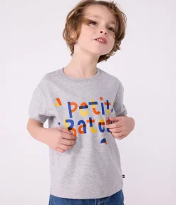 Petit Bateau T-Shirts, Poloshirts, Hemden*Kurzärmeliges Kinder-T-Shirt mit Muster grau FUMEE CHINE