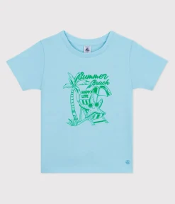 Petit Bateau T-Shirts, Poloshirts, Hemden*Kurzärmeliges Kinder-T-Shirt aus bedruckter Baumwolle blau AQUATIC