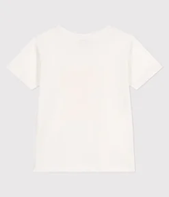Petit Bateau T-Shirts, Tops, Oberteile*Kurzärmeliges Kinder-T-Shirt aus bedruckter Baumwolle weiss MARSHMALLOW/ ORGE
