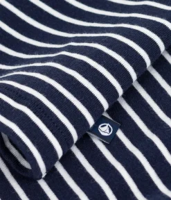 Petit Bateau T-Shirts, Tops, Oberteile*Kurzärmeliges Kinder-T-Shirt mit Streifen blau SMOKING/weiss MARSHMALLOW