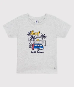 Petit Bateau T-Shirts, Poloshirts, Hemden*Kurzärmeliges Kinder-T-Shirt aus bedruckter Baumwolle grau BELUGA CHINE