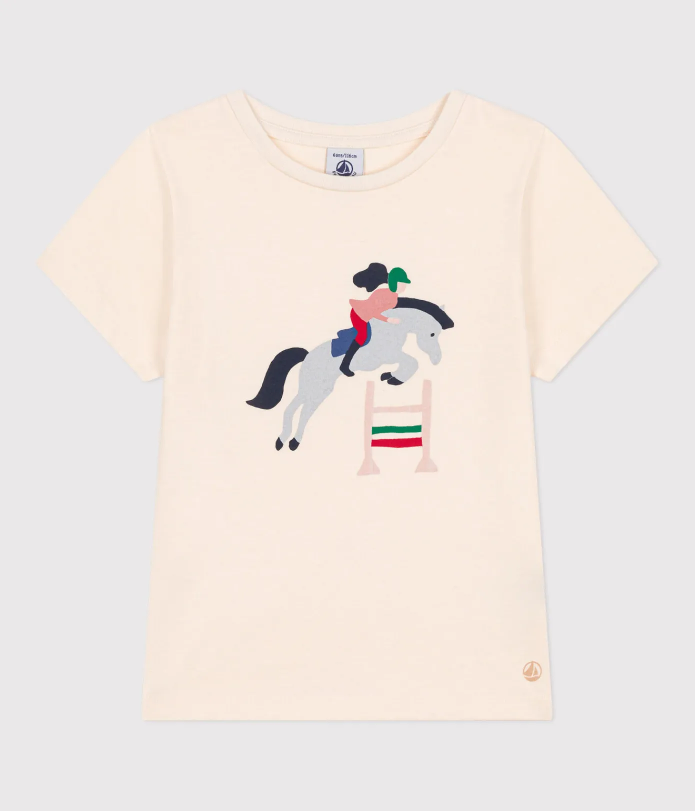 Petit Bateau T-Shirts, Tops, Oberteile*Kurzärmeliges Kinder-T-Shirt aus Jersey für Mädchen naturfarben AVALANCHE