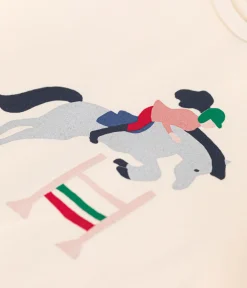 Petit Bateau T-Shirts, Tops, Oberteile*Kurzärmeliges Kinder-T-Shirt aus Jersey für Mädchen naturfarben AVALANCHE