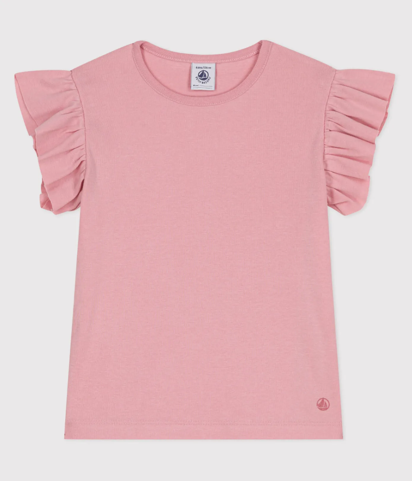 Petit Bateau T-Shirts, Tops, Oberteile*Kurzärmeliges Kinder-T-Shirt aus einfarbiger Baumwolle rosa CHARME