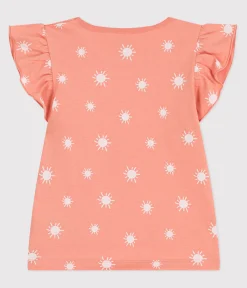 Petit Bateau T-Shirts, Tops, Oberteile*Kurzärmeliges Kinder-T-Shirt aus bedruckter Baumwolle orange ABRICOT/ MARSHMALLOW