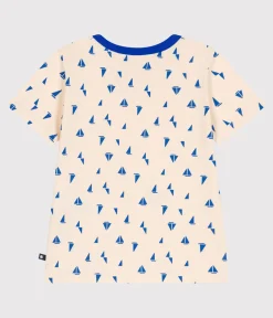 Petit Bateau T-Shirts, Poloshirts, Hemden*Kurzärmeliges Kinder-T-Shirt aus bedruckter Baumwolle blau AVALANCHE/weiss PERSE