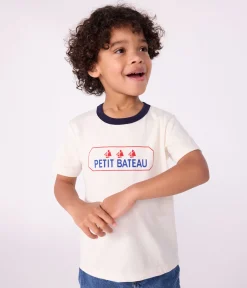 Petit Bateau T-Shirts, Poloshirts, Hemden*Kurzärmeliges Kinder-T-Shirt mit Muster naturfarben MILK