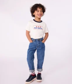 Petit Bateau T-Shirts, Poloshirts, Hemden*Kurzärmeliges Kinder-T-Shirt mit Muster naturfarben MILK