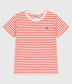 Petit Bateau T-Shirts, Poloshirts, Hemden*Kurzärmeliges Kinder-T-Shirt aus Baumwolle mit Streifen ROT AVALANCHE/ SPICY